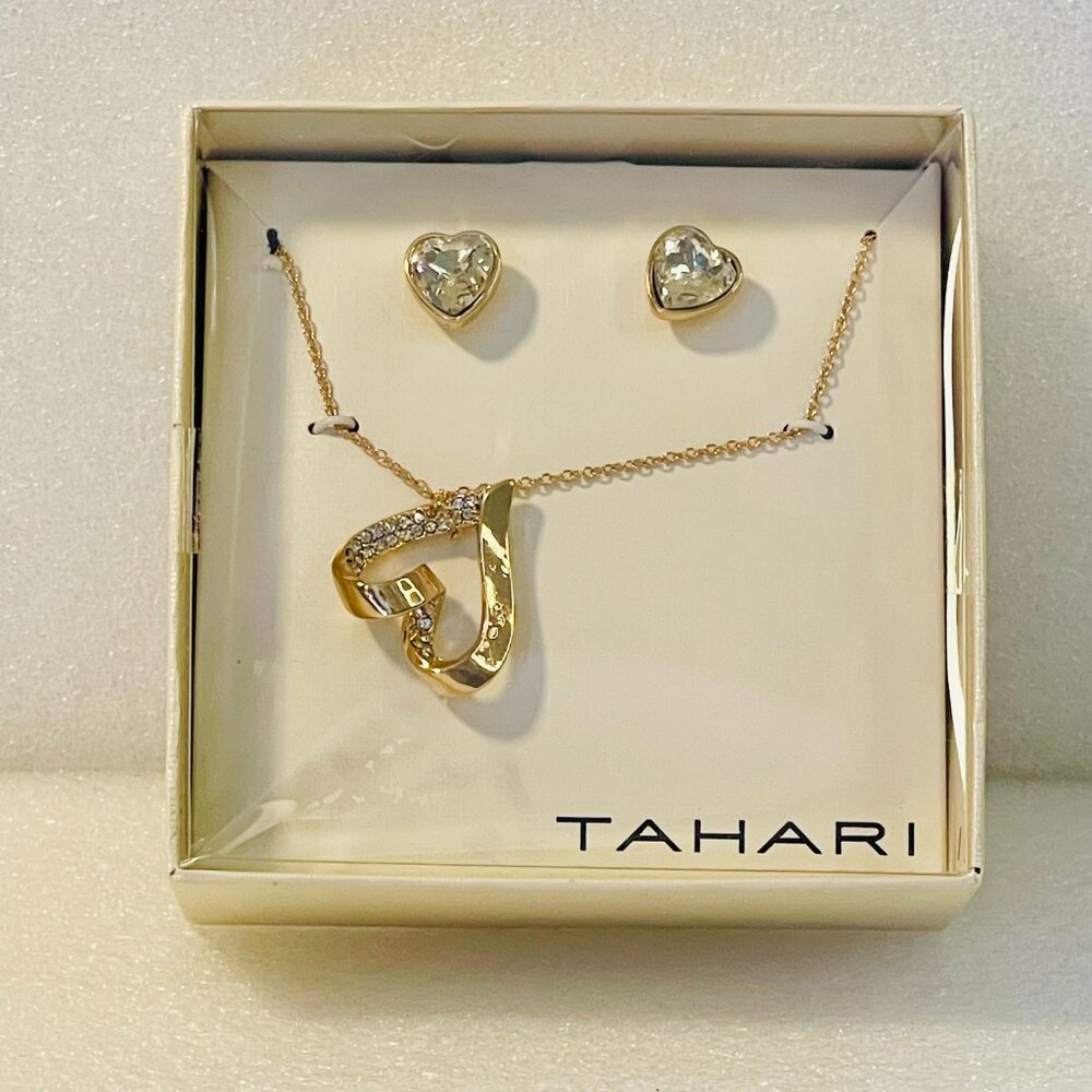 Tahari Heart & Stud Earring Set